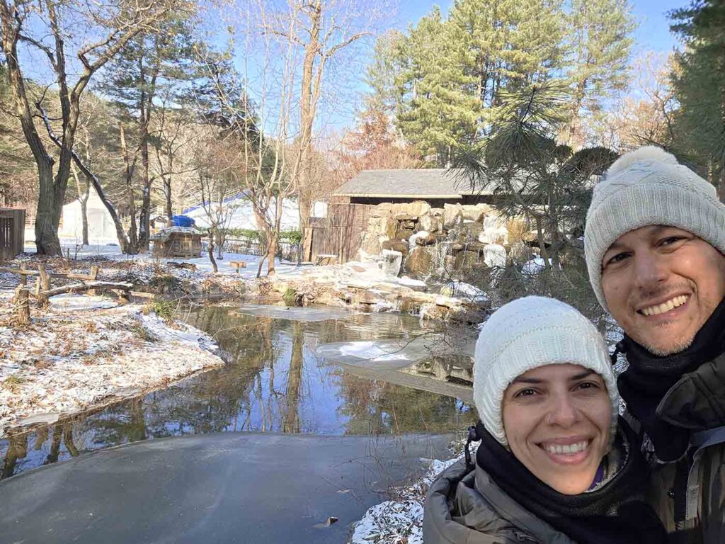 Nami Island durante o inverno.