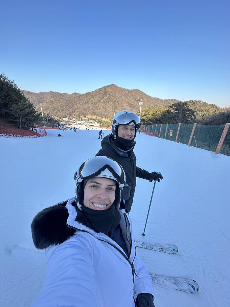 No alto da pista para iniciantes no Jisan Forest Resort