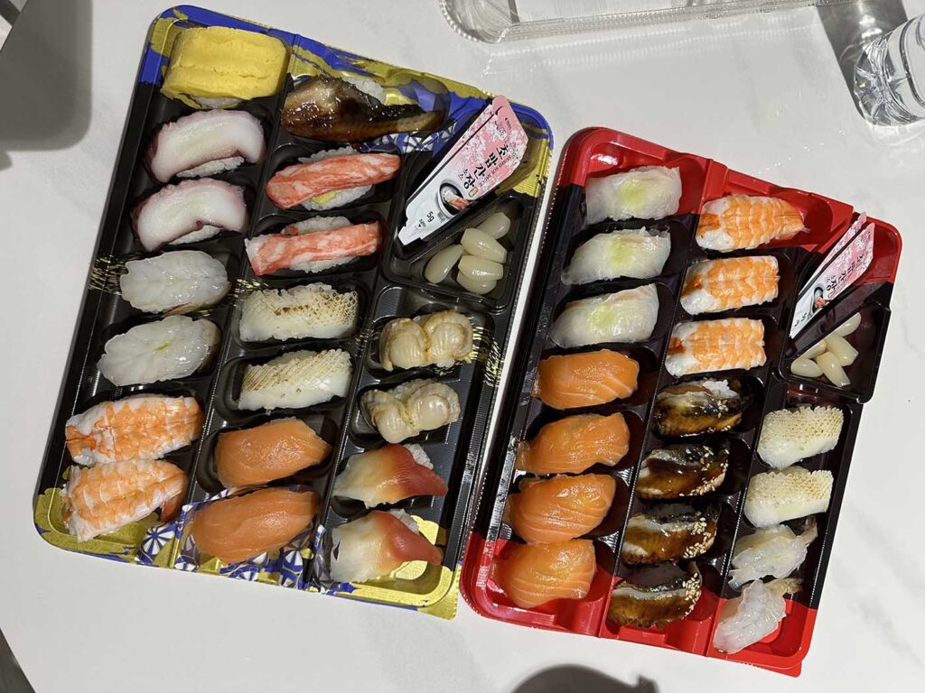 Sushis que compramos no e-mart.